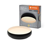 LEDVANCE LED ORBIS Livia con anello in metallo, bianco e nero, 24W, 1500lm, 3000K, 430mm, 830 bianco caldo amichevole, dimmerabile in 3 livelli con un clic, IP20, viti di montaggio e tasselli inclusi