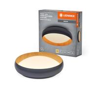 LEDVANCE ORBIS Livia con anello in metallo, decoro grigio/legno, 24W, 1200lm, 30