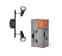 LEDVANCE Faretto da soffitto GU10, 2 luci, nero LEDVANCE