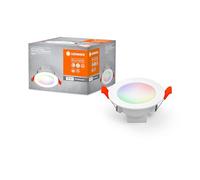 LEDVANCE LED SPOT INTEGRATO Ø 8,6cm, spot da incasso 100° angolo interno, dimmerabile, 4W, temperatura colore 2700-6500K, RGB fino a 16 milioni di colori, 300 lumen, design piatto, bianco
