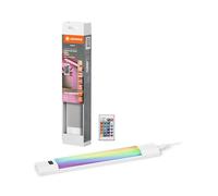 LEDVANCE Linear Edge Sensor high-voltage under-cabinet light w. RGBW technology, 30cm, selectable colour RGBW, dimmable, 4W, 230lm, 3,000K, warm white, white aluminium, IP20, w. white remote control