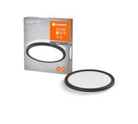 LEDVANCE ORBIS plafoniera Ultra Slim 235mm, nera, 15W, 1640lm, omogenea, luce bianca calda (3000K) + retroilluminazione, dim a tre livelli con interruttore a muro, ultrasottile, protezione IP20