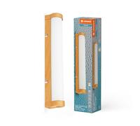LEDVANCE ORBIS Tube da parete/specchio con LED, vetro satinato/decoro legno, 9W, 900lm, dimmerabile, 3000/4000K, diametro 40cm, protezione IP44 contro corpi estranei/spruzzi d'acqua
