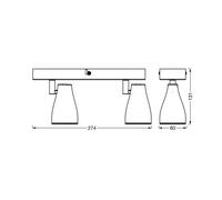 LEDVANCE Pear faretto LED GU10 2 luce grigio 4058075826519