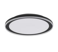 LEDVANCE Plafoniera LED ORBIS Pederson con anello in plastica, nero, 36W, 2500lm, 3000K, 830 bianco caldo amichevole, diametro 550mm, protezione IP20, viti di montaggio e tasselli inclusi