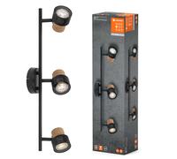 Ledvance Plafoniera Spot Turacciolo Nero 3 X 3,4W GU10 Bianco Caldo 2700K