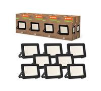 LEDVANCE Proiettore LED con classe di efficienza energetica A, alloggiamento in alluminio nero, 5 W, 870 lm, per applicazioni esterne, design compatto, leggero, facile installazione, pacco da 8