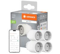 LEDVANCE SMART+ Indoor Plug, Presa intelligente con Matter over WiFi, per l'integrazione di dispositivi tradizionali nella smart home, compatibile con Alexa, Google e Apple, bianco, confezione da 4