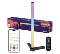 LEDVANCE SMART lampada da tavolo intelligente e moderna per illuminazione indiretta con tecnologia WiFi; Magic RGB; dimmerabile; nero; alluminio; lampadina non sostituibile