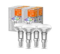 LEDVANCE Smart LED R50 lampada spot con Wifi, E14, colori RGB e colore della luce modificabile, lampada con riflettore in sostituzione da 40W, controllabile con Alexa,Google,App, confezione da 4
