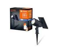 LEDVANCE SMART+ picchetto solare segnapasso spot outdoor Bluetooth, con luce bianca regolabile (3000K-6500K) + luce colorata, senza alimentazione, autonomia fino a 8 ore, protezione IP44, nero