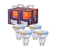 LEDVANCE Smart+ Reflektorlampe mit ZigBee Technologie, 4,9W, PAR16, Lichtfarbe RGBW einstellbar, Sockel GU10, 4er Pack