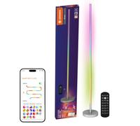 LEDVANCE SMART WIFI lampada da terra intelligente e moderna per illuminazione indiretta con tecnologia WiFi e Magic RGB; dimmerabile; argento; alluminio; lampadina non sostituibile