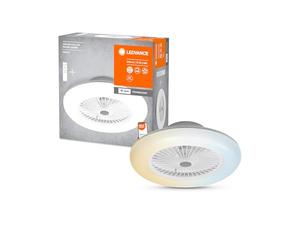 LEDVANCE Smart WiFi LED luce del ventilatore da soffitto, rotondo, bianco, dimmerabile, velocità dell'aria regolabile, include il telecomando, controllabile tramite app e assistente vocale