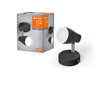 LEDVANCE Spot a LED, nero, 4.3 W, 210 libbre, offre luce diretta un colore della luce bianca calda, riflettori GU10 flessibili, classe di protezione IP20, 2700K
