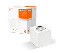 LEDVANCE Spot Surface faretto quadrato da soffitto, bianco, con attacco GU10, compatibile con lampada normale o smart, angolo di emissione della luce flessibile, protezione IP20, alta qualità