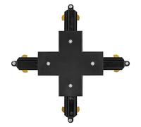 LEDVANCE TRACKLIGHT connettore a croce opzionale, nero, per il collegamento di quattro binari di alimentazione che si incontrano, design moderno simile a un loft, per realizzare diverse configurazioni