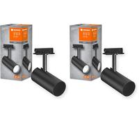 LEDVANCE TRACKLIGHT Spot Cylinder faretto a binario, nero, con attacco GU10, compatibile con lampada normale o smart, design stile loft, protezione IP20 (Confezione da 2)