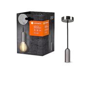 LEDVANCE Vintage 1906 Lampada a sospensione rotonda E27, Chrome, Max. 25W, LED 15W, presa E27, baldacchino rotonde, lampada a sospensione interna, combinazione lampade intelligenti