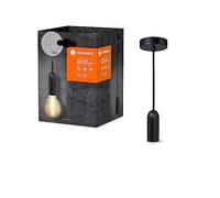 LEDVANCE Vintage 1906 lampada a sospensione rotonda E27, nero, max. 25w, LED 15W, presa E27, baldacchino rotonde, lampada a sospensione interna, combinazione lampade intelligenti