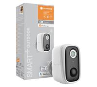 LEDVANCE WiFi Smart Outdoor Camera con batteria, audio bidirezionale, video HD e sensore, compatibile con Alexa e Google, resistente alle intemperie, colore bianco, confezione da 1 (75829)