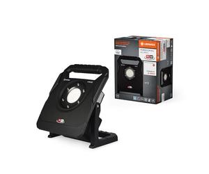LEDVANCE work light with swivelling head, battery-operated, Power for all Alliance battery compatible, 40 W, 4,500 lm, 6,500 K, 840 cold daylight, 3-step dimmable, black aluminium, IP54