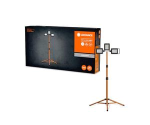 LEDVANCE Worklight LED Tripod - faro da lavoro con treppiede, proiettore centrale 30W e due faretti ricaricabili staccabili 5W, IP54, 3280 lumen, 4000K bianco, angolo di rotazione 360°