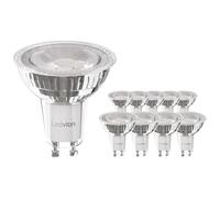 Ledvion - 10X GU10 LED Lampade, 5W, 6500K, 345 Lumen, Full Glass, Illuminazione