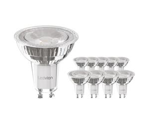 Ledvion - 10X GU10 LED Lampade, 5W, 6500K, 345 Lumen, Full Glass, Illuminazione
