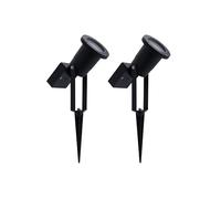 Ledvion - 2x Faretti Solari LED da Terra, 0.29W, 3000K, IP44, Nero, Alluminio, Faretti LED per Esterno