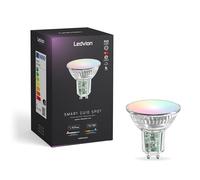Ledvion - 2X Smart RGB+CCT GU10 LED Spot, 5W, 345 Lumen, Dimmerabile, Wifi-Illuminazione, Wifi-luce, Alexa & Google Home
