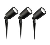 Ledvion - 3 pezzi, Faretti Esterno Lampade, IP65, 1W, 6500K, 220-240V, Bianco luce diurna, Con Picchetto, Illuminazione Elettrica da Giardino, Con GU10 Lampadina, Dimmerabile, Impermeabile