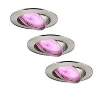Ledvion - 3x SMART LED Faretti da incasso Amsterdam, Acciaio inox, Slim WiFi, Dimmerabile, Rotondo, RGBWW, 2 Anni di Garanzia