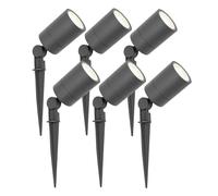 Ledvion - 6x Faretti da Esterno, Alluminio Antracite, IP65, 5W, 4000K, cavo da 1 metro