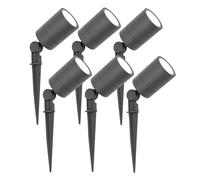 Ledvion - 6x Faretti da Esterno, Alluminio Antracite, IP65, 5W, 6500K, cavo da 1 metro
