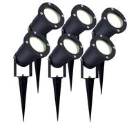 Ledvion - 6X Faretti LED con Picchetto, Alluminio, IP65, 5W, 4000K, 1M Cavo