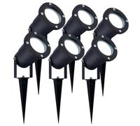 Ledvion - 6X Faretti LED con Picchetto, Alluminio, IP65, 5W, 6500K, 1M Cavo