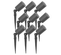 Ledvion - 9x Faretti da Esterno, Alluminio Antracite, IP65, 5W, Presa GU10, cavo da 1 metro