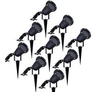 Ledvion - 9X Faretti LED con Picchetto, Alluminio, IP65, Attacco GU10, 1M Cavo