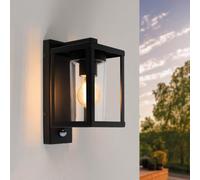 Ledvion Applique da Parete con sensore attacco E27 senza lampadina IP44 | Illuminazione automatica per ingresso, facciata, garage e vialetto