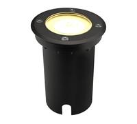 Ledvion - Faretto da incasso nero e rotondo, 5W, 2700K, IP67, GU10, cavo da 1 m, illuminazione esterna, illuminazione per terrazze
