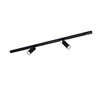 Ledvion - Illuminazione a binario soffitto a LED 1M + 2 faretti su binario nero, dimmerabile, attacco GU10, faretti led soffitto