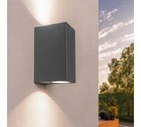 Ledvion - Lampada da Parete LED Antracite & Cube, Spot GU10, IP54, Luce Su&Giù, Lampada Esterna, Illuminazione Giardino, Illuminazione Facciata
