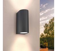 Ledvion - Lampada da Parete LED Antracite & Tondo, Spot GU10, IP54, Luce Su&Giù, Lampada Esterna, Illuminazione Giardino, Illuminazione Facciata