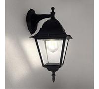 Ledvion - Lampada da Parete LED, Attacco E27, IP44, Nero & Classica, Vela M, Alluminio, Lampada da Esterno, Illuminazione Giardino