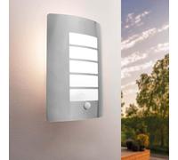 Ledvion - Lampada da Parete LED con Sensore, Attacco E27, IP44, Grigio, Lampada da Esterno, Illuminazione Esterna