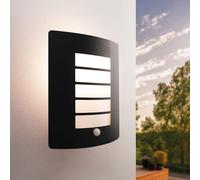 Ledvion - Lampada da Parete LED con Sensore, Attacco E27, IP44, Nero, Lampada da Esterno, Illuminazione Esterna