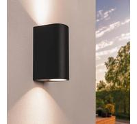 Ledvion - Lampada da Parete LED Douglas, 3W, 2700K, Nera, Incl. 2x GU10 Up&Down, IP54
