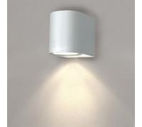 Ledvion - Lampada da Parete LED Sacramento, GU10 Down, IP54, Bianca & Rotonda, Lampada Esterna, Illuminazione Esterna