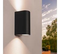 Ledvion - Lampada da Parete LED Santa Barbara, GU10, IP54, Nera, Lampada Esterna, Illuminazione Giardino, Illuminazione Facciata